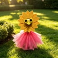 thumbnail image 5 of For Holiday Porch Sunflower Set for 17-23 Inch White Goose, Bright Yellow Petal Skirt and Flower Crown, Summer Garden Yard Accent for Festival Party, Adjustable Fit, 5 of 7