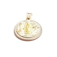 thumbnail image 5 of 14k yellow gold round virgin Mary Guadalupe religious pendant diamond cut 2.5g, 5 of 12