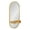 Gold, variant on Kate and Laurel Estero Modern Metal Oval Mirror with Rounded Shelf, 11 x 25, Gold, Decorative Modern Glam Capsule Shelf Mirror for Storage and Display