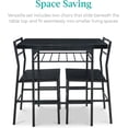 thumbnail image 3 of Songqin 3-Piece Modern Dining Set, Space Saving Dinette for Kitchen, Dining Room, Small Space w/Steel Frame, Built-in Storage Rack - Black/Black, 3 of 14
