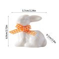 thumbnail image 2 of 2.72in Easter Bunny Tabletop Decoration Resin Rabbit Figurine with Bow for Home Display, Easter Decorations for Home Spring Shelf Centerpiece Decor, 2 of 8