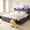 Gray, variant on Bioever Full Bed Frame with LED Lighting, Charging Port, 4 Storage Drawers, Gray,Linen Fabric