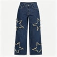 thumbnail image 4 of JOANKDMI Baggy Jeans for Women Y2K Streetwear High Waisted Wide Leg Denim Pants Distressed Star Patchwork Vintage Casual Loose Fit Trousers Fashion Aesthetic, 4 of 8
