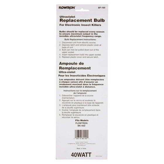 Flowtron Ultraviolet 40 Watt Replacement Bulb Walmart