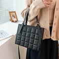 thumbnail image 2 of Sywqhk Bolso De Hombro Con Relieve A Cuadros Para Mujer Bolso De Cuero Retro De Pu (Negro) Sywqhk Para estrenar, 2 of 9