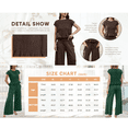 thumbnail image 7 of Women's 2 Piece Smocked Top Wide-Leg Pants Set High Waist Lounge Outfit Casual Boho Matching Set, 7 of 7