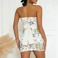 thumbnail image 5 of Musuos Women Bodycon Dress, Strapless Backless Flower Print Slim Fit Mini Dress for Club Party, 5 of 10