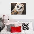 thumbnail image 4 of COMIO  - Canvas Wall Art - Common Barn Owl (Tyto Albahead) Head Close Up - Gallery Wrap Modern Home Art, 4 of 4