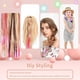 thumbnail image 5 of Extensiones de cabello para niñas, pelucas trenzadas coloridas, diademas de cola de caballo, bandas de goma, accesorios para el cabello, 3 uds., 5 of 5