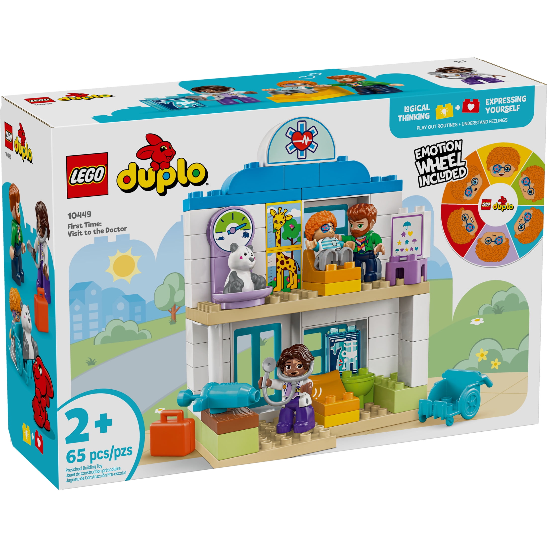 LEGO DUPLO Town First Time Visit with the Doctor Office Building Toy Playset - Preschool Learning and Educational Toy for Toddlers, Boys and Girls, Ages 2+ - Baby Gift Idea - 10449