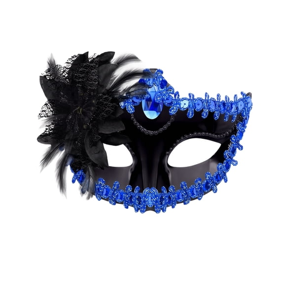 Masquerade Mask, Rhinestone Masquerade Mask, Masquerade Mask for Prom, Masquerade Mask for Carnival, 7X4 Inch Half-Face Sequin Trim Masquerade Eye Mask for Women's Halloween