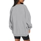 thumbnail image 5 of ICHUANYI Clearance Fashion Woman Long Sleeve Round Neck Loose Sweatshirt Solid Blouse Tops(Gray, S) ICHUANYI WER2023080809316, 5 of 7