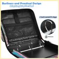 thumbnail image 4 of Comic Cat Printed Zipper Binder with Handle&Shoulder Strap 2 inch 3 Ring 500+300 Sheet Capacity File Folder Organizer, 4 of 8