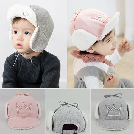 - Toddler Kids Girls Boys Knitted Warm Cap Baby Winter Earflap Cat Crochet Hat New