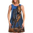 thumbnail image 1 of Disketp Starry Night Charging Dinosaur para Vestido sin Mangas para Mujeres, Vestidos de Verano para Mujeres, Casual y Holgado para la Playa, 1 of 7
