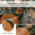 thumbnail image 3 of Aimego Stall Small Shower Curtain - Boho Floral Dark Green Bohemian Chic Flowers Botanical Leaves Narrow Half Fabric Cloth Shower Curtain Set for Bathroom Decor Accessories Bath Curtain, 36"x72", 3 of 5