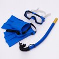 thumbnail image 1 of Kit de snorkel y aletas de silicona para niño y niña, para niños traje de buceo gafas de natación aletas de buceo (zapato azul talla 30-35 yardas) brillar  Electrónica, 1 of 5