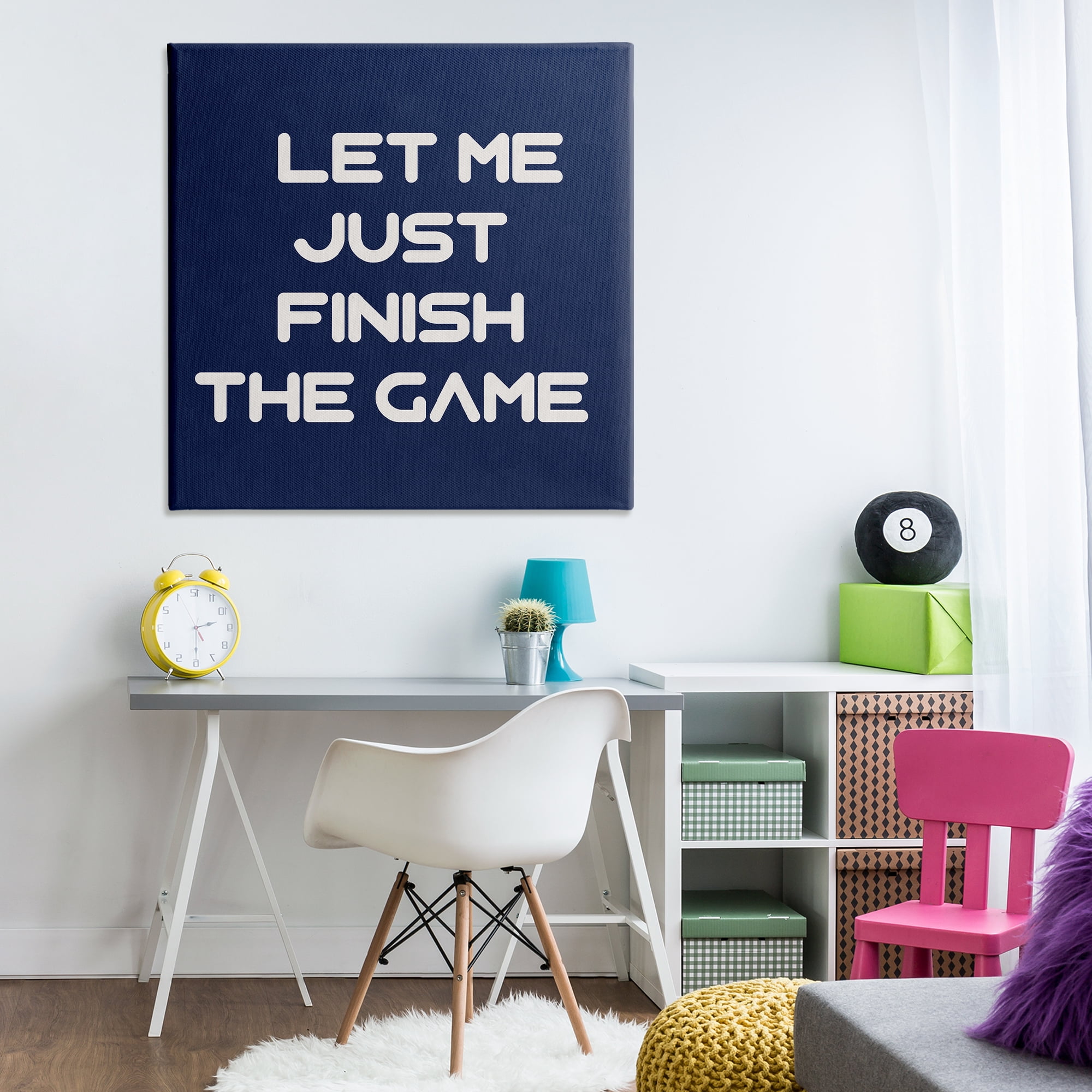 Stupell Industries Finish The Game Phrase Entertainment Painting Wrapped Canvas Art Print Wall Art, 36 x 36
