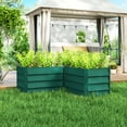 thumbnail image 2 of Outsunny L-Shaped Galvanized Steel Raised Garden Bed, Green, 2 of 10