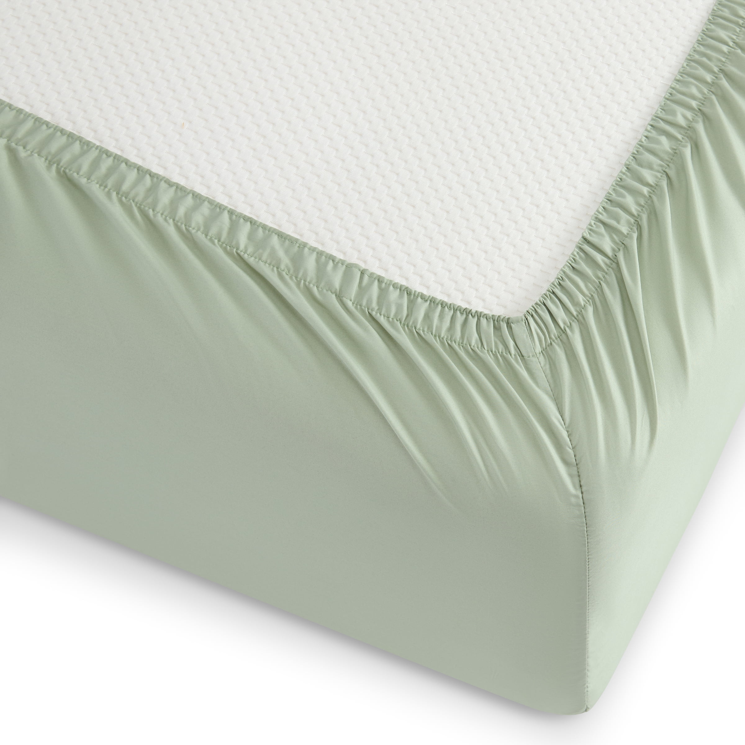 Wamsutta 1846 4-Piece 400 Thread Count Desert Sage Egyptian Giza Cotton Percale Bed Sheets, Queen-Deep Pocket