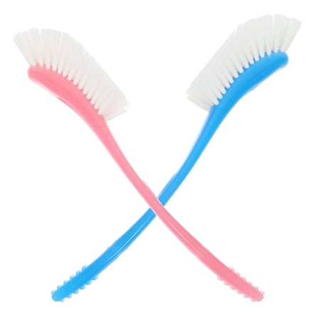 Niceauty 2pcs Bulk Bottle Brush Curved PP for Household Cleaning Blue Pink