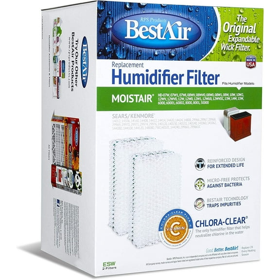 RPS Products Ext Life Wickfilter Chemical Wick Humidifier Filter - 2 Pack