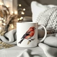 thumbnail image 2 of Bird Watching Mug, Red Crossbill Song Bird Mug, 11oz or 15oz White Ceramic Coffee Mug Gift for Bird Watchers, 2 of 9