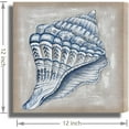 thumbnail image 3 of Conch Seashell Canvas Coastal Wall Art Blue Beach Scene with Sea Life on The Sand Canvas Art Wall Decor for Home Bathroom Kitchen Office Decoration Framed Ready to Hang Size 12x12inch, 3 of 6