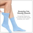 thumbnail image 2 of Basico Lightweight Slouchy socks for women | Light Blue Slouch Socks for Girls | Scrunch Socks | (6PK, Shoe Size 5-9 1/2), 2 of 5
