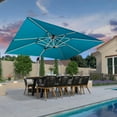 thumbnail image 3 of PURPLE LEAF 10 x 13FT Deluxe Rectangular Patio Umbrella, Large Offset Cantilever Umbrella with 360° Rotation, Turquoise Blue, 3 of 14