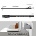 thumbnail image 4 of XUCP-Cat 6 Ethernet Cable 5 Ft (6Pack), Outdoor&Indoor, 10Gbps Support Cat 7 Network, Heavy Duty Flat Internet LAN Patch Cord, High Speed Weatherproof Cable for Router, Modem, Xbox, PS4, Switch, Blac, 4 of 4
