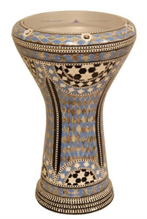 Egyptian Doumbek Drum w/ Case, Blue Mosaic