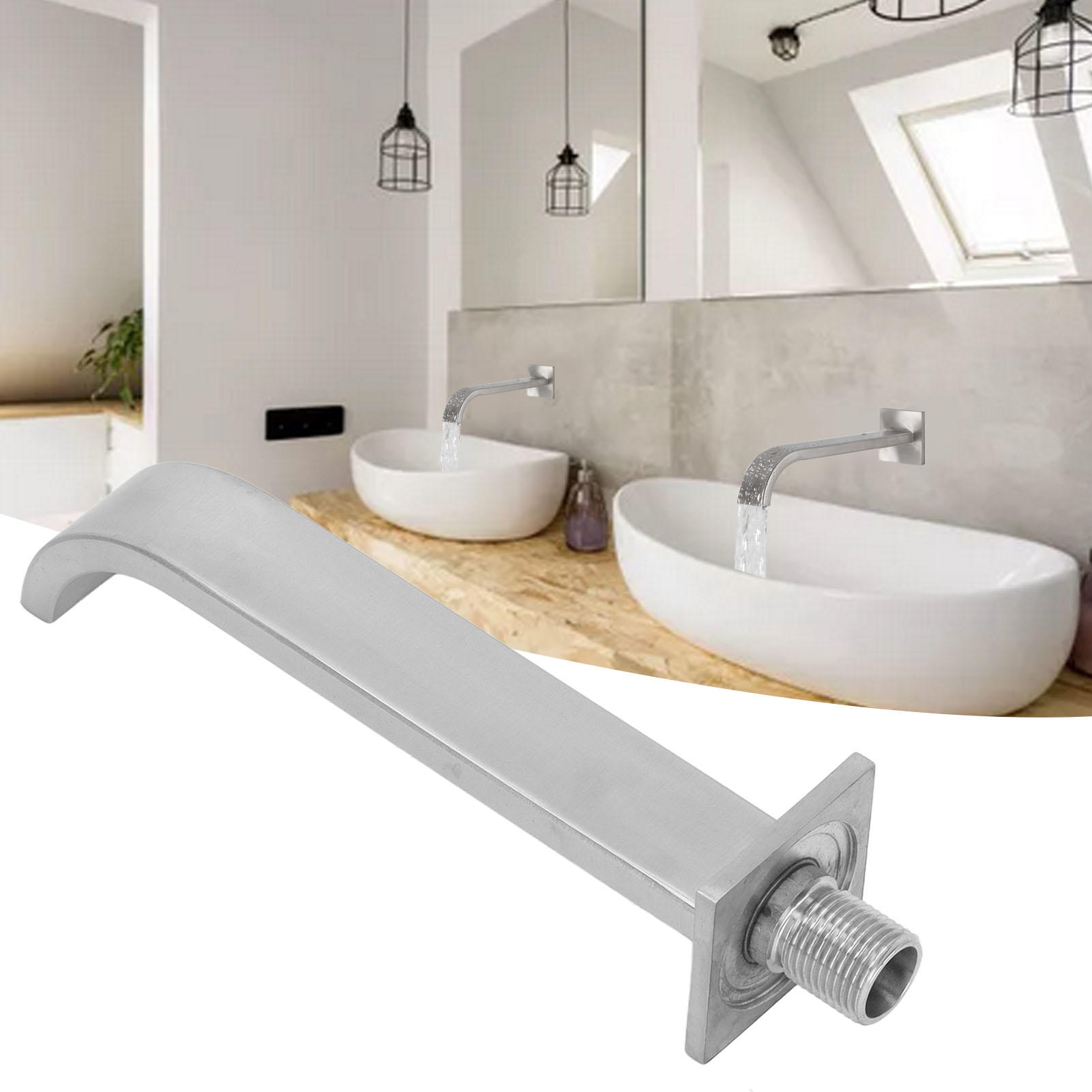 BIMZUC Stainless Steel DN15 Wall‑Mounted Faucet – 4″ Brushed Finish, Waterproof, Easy Install for Bathroom Sink & Tub