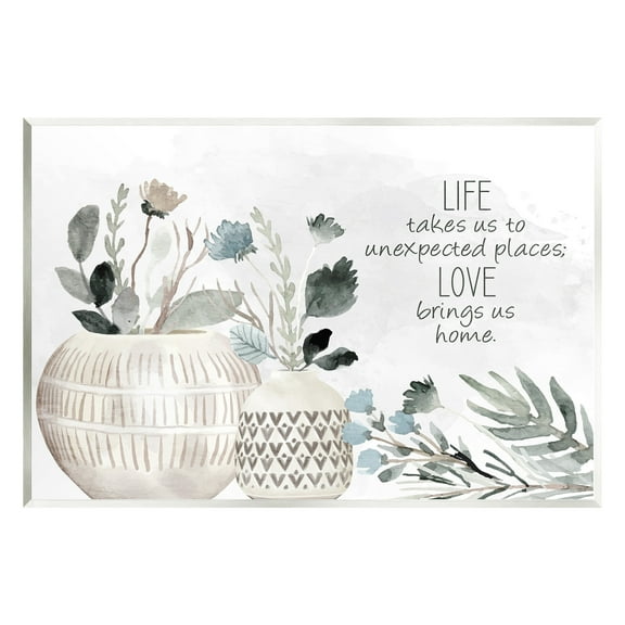 Stupell Industries Love Brings Us Home Inspirational Painting Unframed Art Print Wall Art, 15 x 10