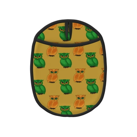 

Orange Green Owl Pot Holders for Kitchen - Heat Resistant Oven Mitts Hot Pads with Pocket Non Slip Silicone Pot Holders Cuteness Hanging Loop Potholders for Kitchen Baking