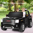 thumbnail image 3 of Costway 12V 2-Seater Licensed GMC Kids Ride On Truck RC Electric Car w/Storage Box Black, 3 of 10