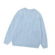 thumbnail image 4 of Suéter de las mujeres elegantes trajes sueltos de fiesta cuello redondo suéter de gran tamaño casual Azul, 4 of 9
