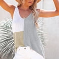 thumbnail image 3 of Women's V Neck Summer Casual Loose Sleeveless Knitted Blouse Shirts Vest Contrast Colors Grey M, 3 of 6