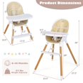 thumbnail image 7 of Infans 4-in-1 Infant Feeding Chair Convertible High Baby Chair w/Adjustable Tray Beige, 7 of 7