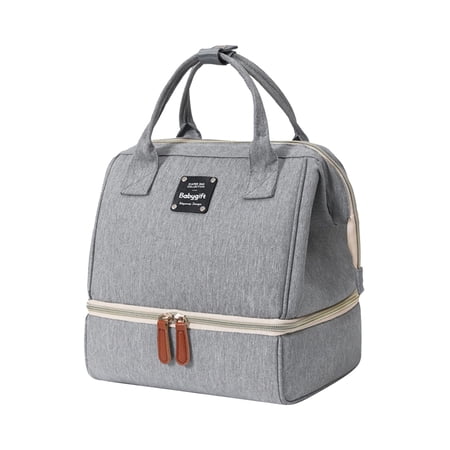 Otqutp Women Men Large Capacity Handbag Insulated Milk Storage Bag Pump Maternity Cooler Baby Bottle Food Storage Insulated Bag(Grey,One Size)