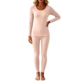 thumbnail image 5 of Tawop Women Thermal Sets Winter Scoop Neck Fleece Lined Thermal Underwear Sets Tops & Long Johns,Fall Stretchy Warm Base Layer Clothing, 5 of 9