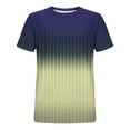 thumbnail image 5 of Gradient Shirts for Men Summer Short Sleeve Crew Neck Stripe T-Shirt Fashion Athletic Gym Workout Loose Fit Tee, 5 of 5