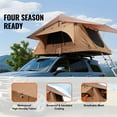 thumbnail image 2 of KFFKFF Hard Shell Rooftop Tent, Naturnest 2-3 Person Foldable Roof Tent with Telescopic Ladder, Mattress, PVC Protective Cover, Water-Resistant for Jeep, SUV, Van, Pickup Truck, 2 of 9