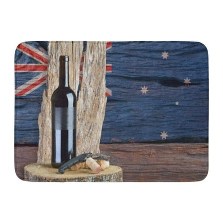 - GODPOK Alcohol Black Australia Bottle of Wine with Australian Flag in The Red Bar Antique Rug Doormat Bath Mat 23.6x15.7 inch