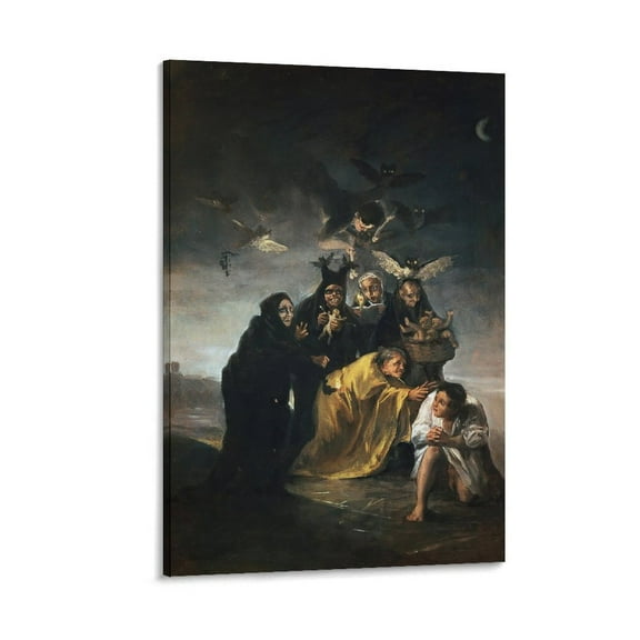 Francisco De Goya Black Painting Wall Art The Witches Art Poster Canvas Painting Decor Wall Print Photo Gifts Home Modern Decorative Posters 08x12inch(20x30cm)