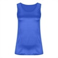 thumbnail image 6 of JIUKE Satin Tank Tops for Women Loose Casual Summer Scoop Neck Sleeveless Dressy Tunic Blouses Blue M, 6 of 7