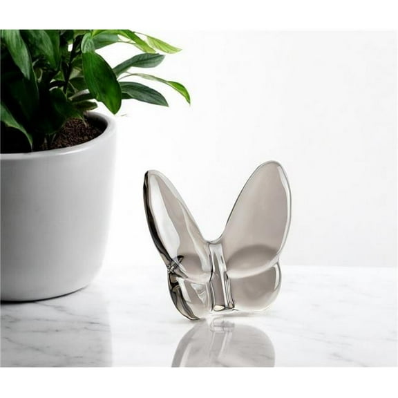 HomeRoots 554005 3 in. Gray Crystal Butterfly Figurine Tabletop Sculpture
