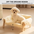 thumbnail image 2 of Cat Couch Bed, Pet Sofa for Indoor Cats Wooden Indoor Elevated Cat Beds with Removable Mattress Cover Suitable for Kitty, Puppy or Small Animal (Beige, Medium), 2 of 9