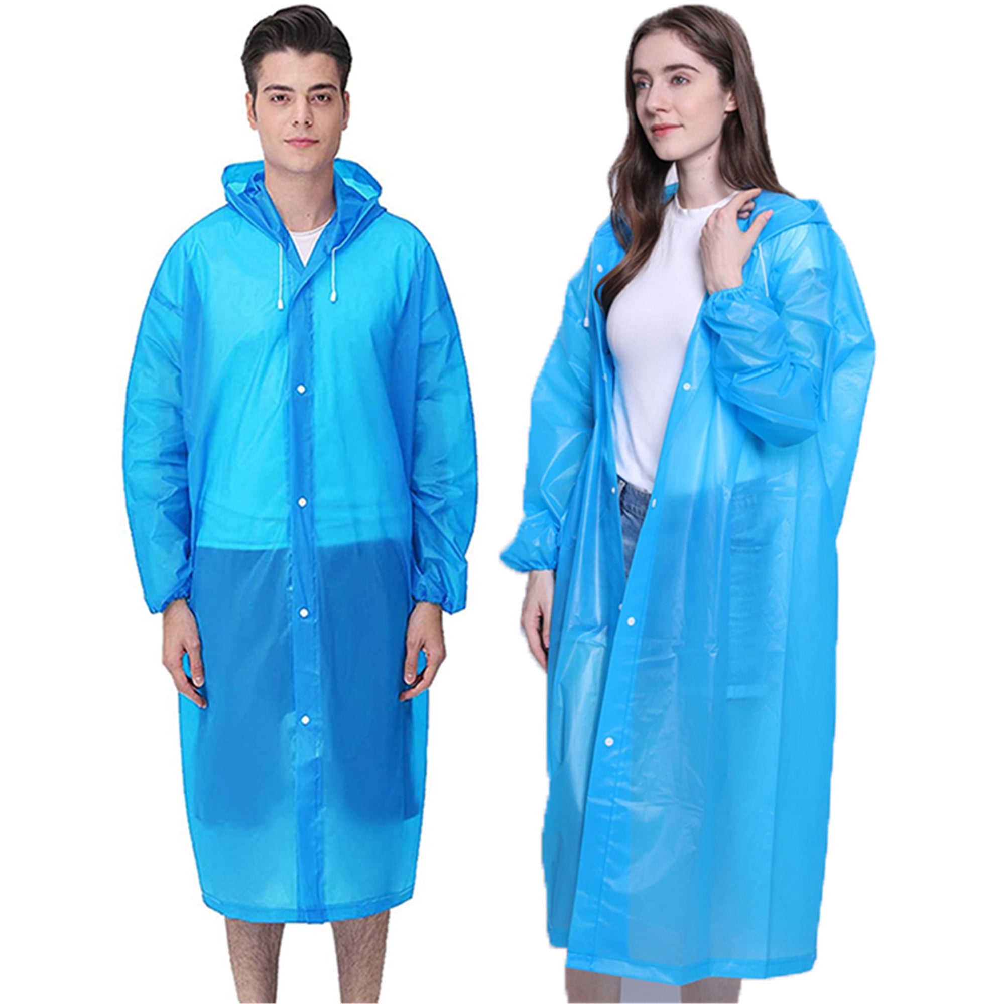 Elbourn Rain Ponchos for Adults Reusable, 2 Pack Raincoats with Hood