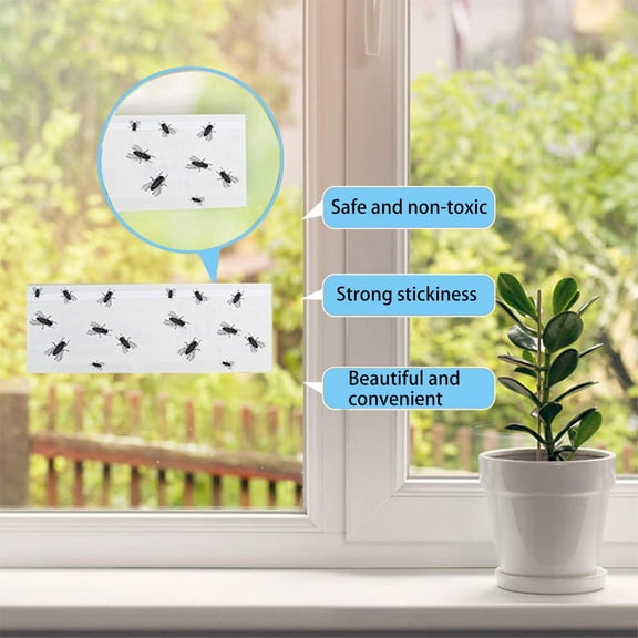 10-Pack Fly Sticky Trap, Sticky Traps for Bugs with Long-Lasting Adhesive, Safe Non-toxic Composition, Low-Profile Window-Friendly Build, for indoor Household Spaces to Catch